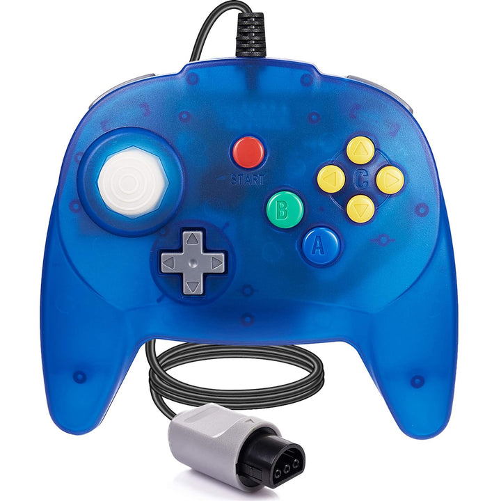 miadore 2 Pack N64 Controller Wired Game Pad Joystick Kompatibel mit N64 Console (klares Blau + klar