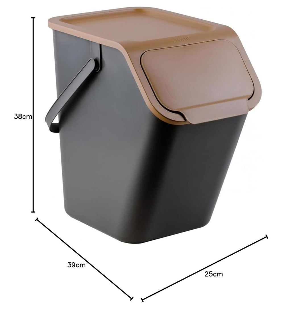Practic Satz Sortierbehälter 4x25 l Bini Praktisches Behälterset, Polypropylen, zum Trennen, mit far