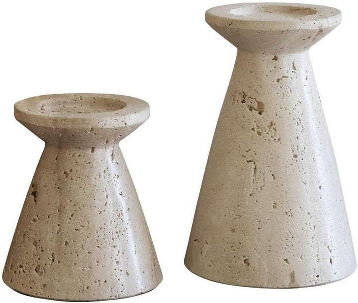 Loberon Kerzenständer 2er Set Bazrahim, beige