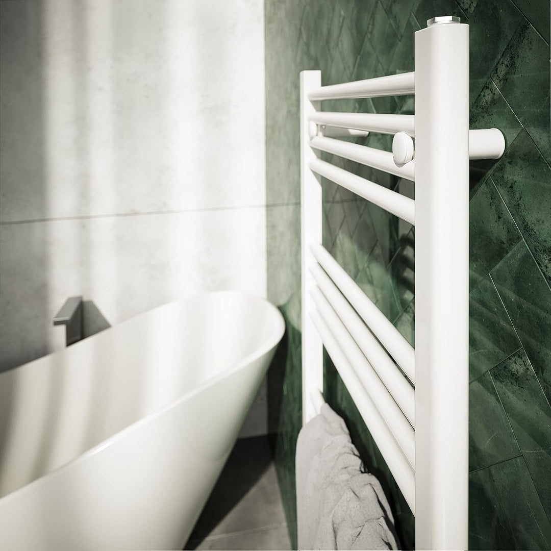 Aquabad Badheizkörper Virgo | Grösse: 50 x 180 cm | Heizleistung 608 Watt | Farbe: Weiss | Mittelans