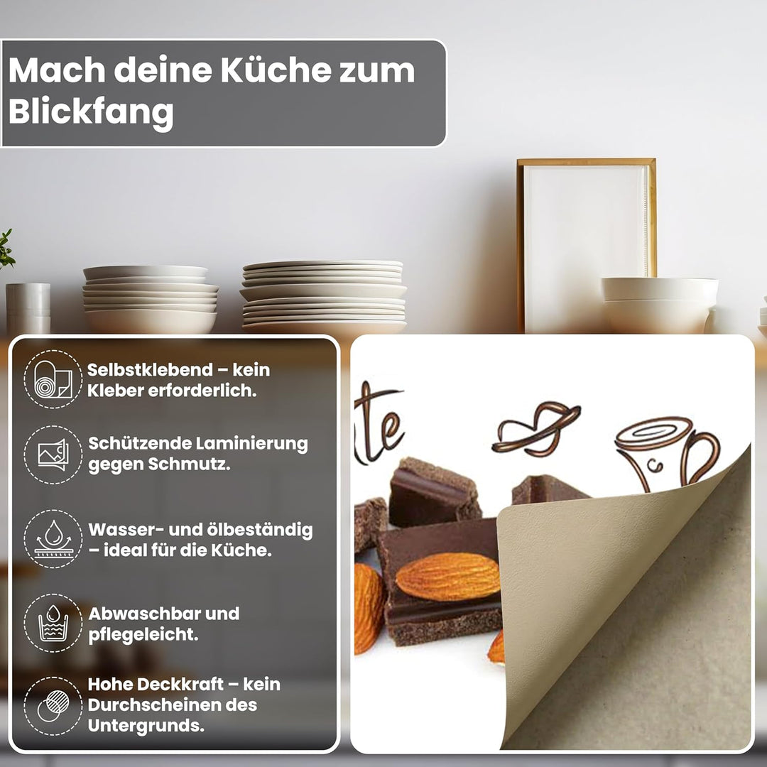 DIMEX Küchenrückwand Folie selbstklebend Schokolade | Klebefolie - Dekofolie - Spritzschutz für Küch