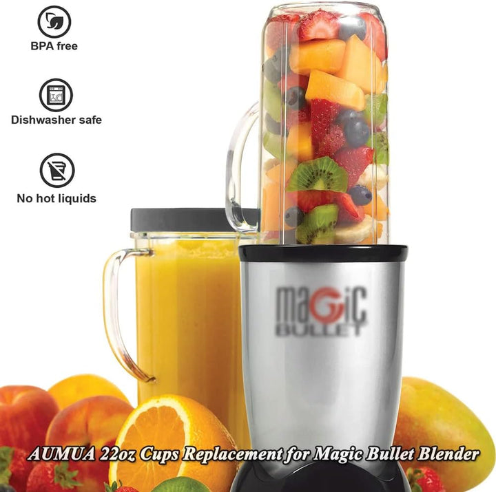 2 Stk 650ml Becher Kompatibel mit Magic Bullet Elektrischer Mixer Blender MB1001 - Juicer Ersatzbech