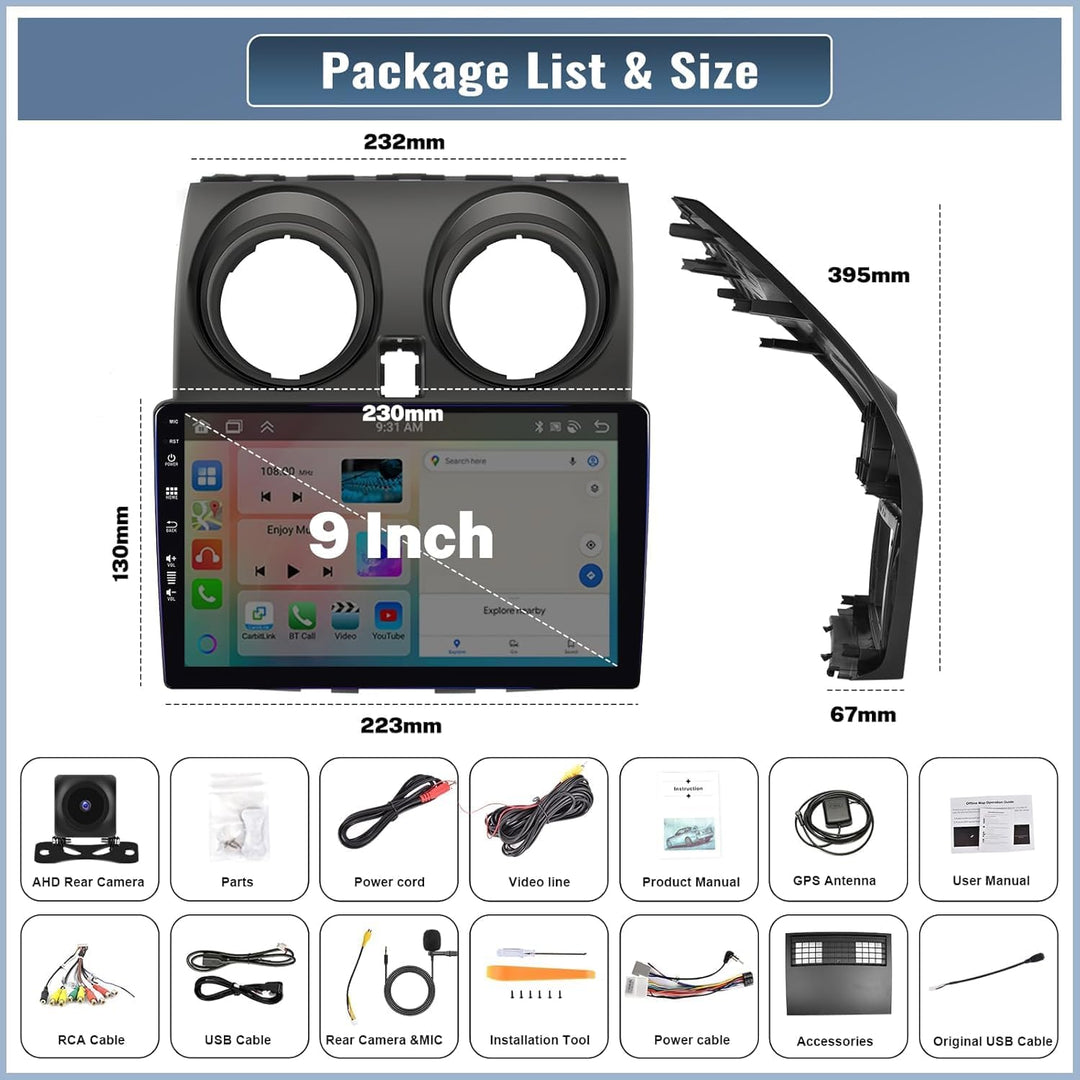SIXWIN 4G+64G 8 Core Android 15 Autoradio für Nissan Qashqai 1 J10 2006-2016 Radio Wireless CarPlay