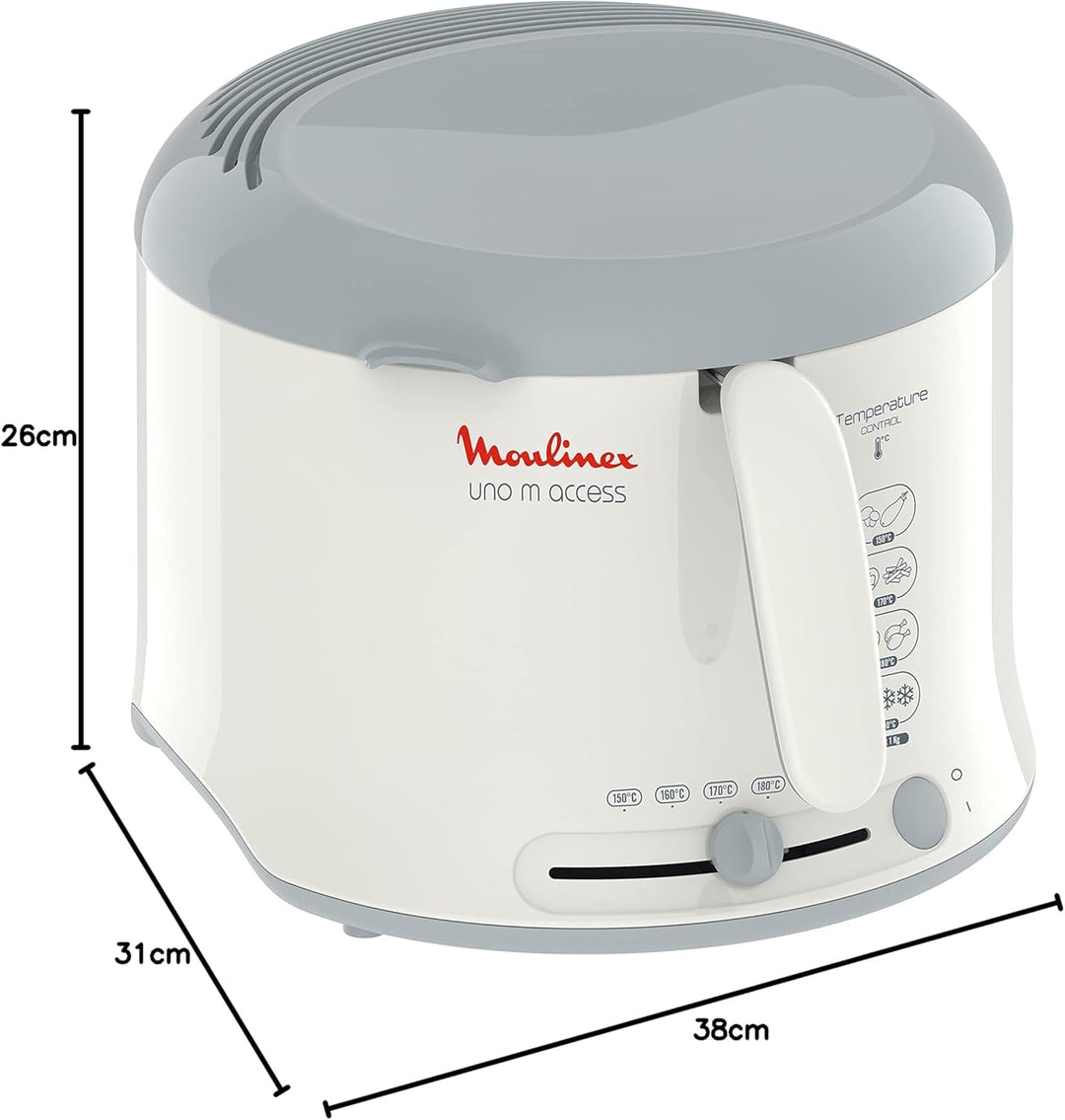 Moulinex AF1211 Uno M Access Fritteuse | Fassungsvermögen: 1 kg | wärmeisoliertes Thermogehäuse | ei