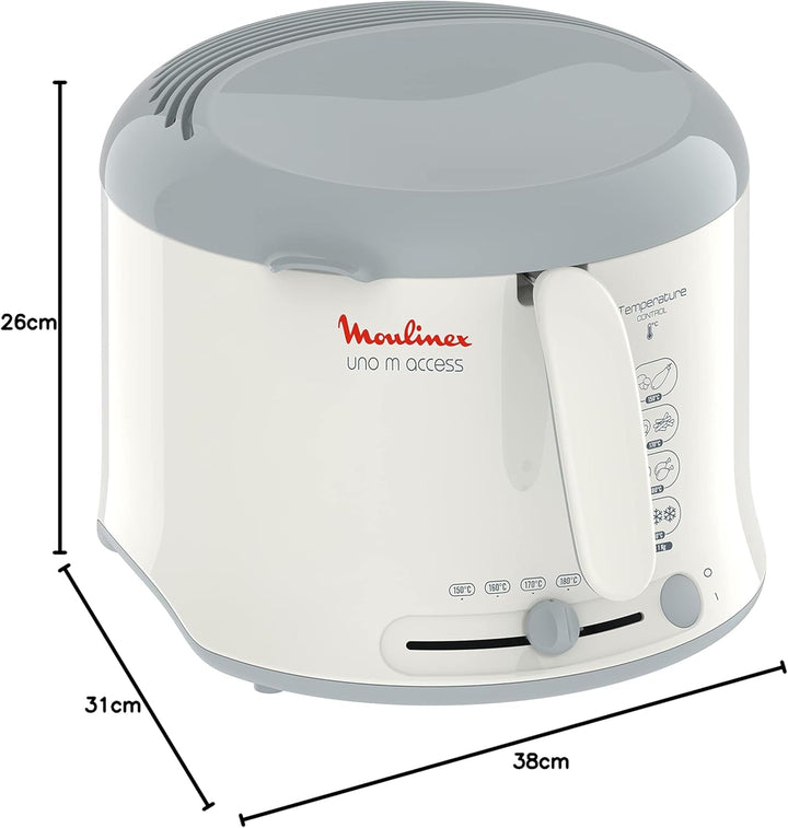 Moulinex AF1211 Uno M Access Fritteuse | Fassungsvermögen: 1 kg | wärmeisoliertes Thermogehäuse | ei