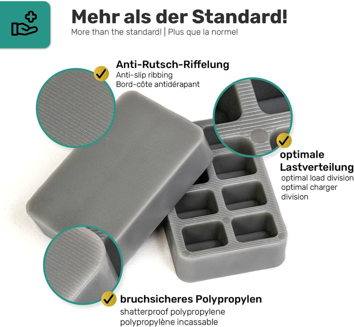 SILISTO Quickies Kunststoff Unterlegplatten 220 Teilig - bis 5 Tonnen belastbar 220-Teilig Set, 220-