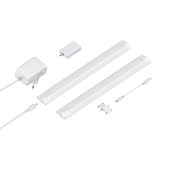 ledscom.de Smarte LED Unterbau-Leuchte SIRIS weiss matt mit WLAN-Controller, flach, Smart-Home, Alex