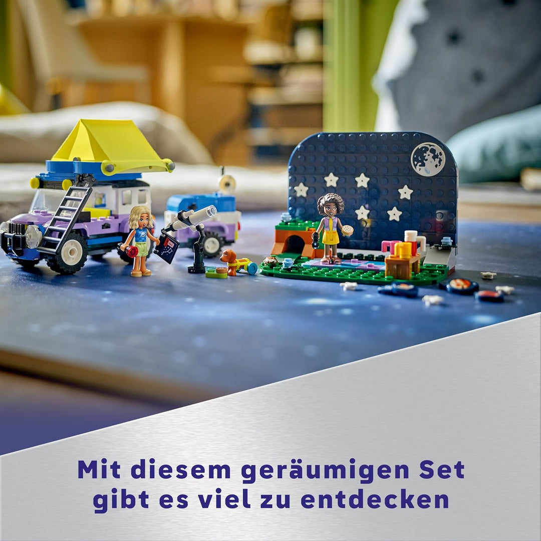 Lego Friends Sterngucker-Campingfahrzeug Set mit Geländewagen-Auto und Spielzeug-Teleskop, Geschenk