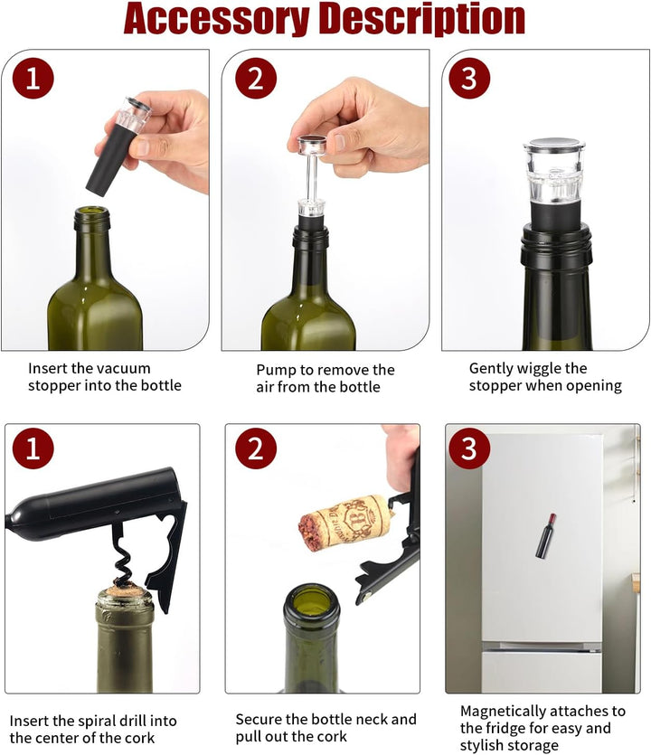 Zaxiva Luxus Wein Dekanter Set, Hochwertiger Rotwein Dekanter mit Weinbelüfter, Vakuum Weinstopper &