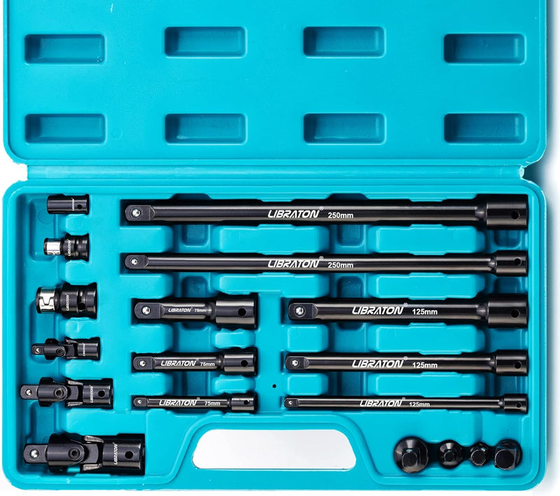 Libraton 18tlg Steckschlüssel Verlängerung Satz, Zoll Verlängerung Set, Steckschlüssel Adapter 1/4"