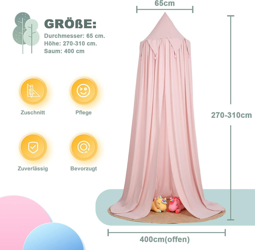 MRWiZMS Betthimmel | Baldachin Kinderzimmer | Himmel Babybett Kinder Schlafzimmer Dekoration für Höh