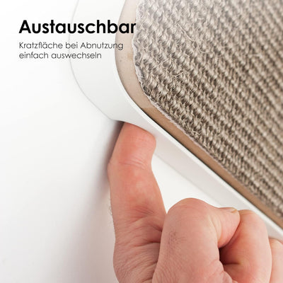 LucyBalu® Katzen Kratzbrett für die Wand I Austauschbare Sisal Kratzmatte mit Metallrahmen | Sisal K