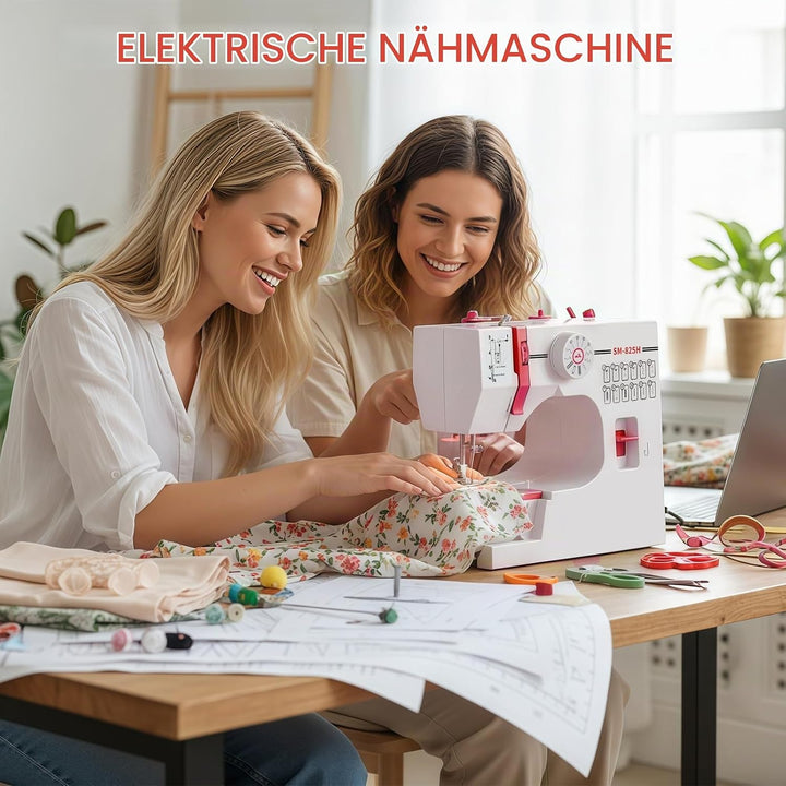 Nähmaschine für Kinder und Anfänger, 12 Stichmuster Overlock Nähmaschine, Portable Mini Sewing Machi