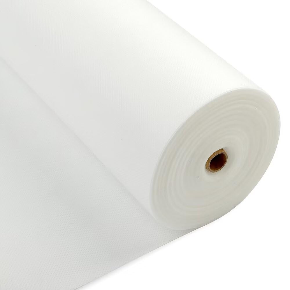 Tischdeckenrolle, 1.18 × 25M, Weiss, Einweg Vlies Stoffähnlich Tischdecke Rolle, Meterware Tischtuch