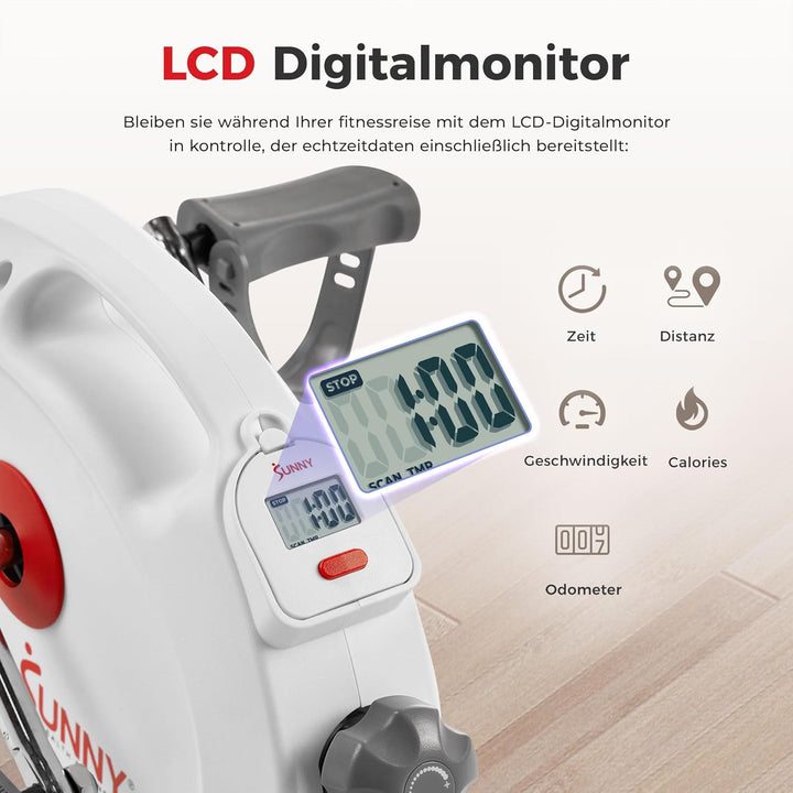 Sunny Health & Fitness Smart-Heimtrainer, Untertisch-Mini-Pedaltrainer mit Doppelfunktion für Senior