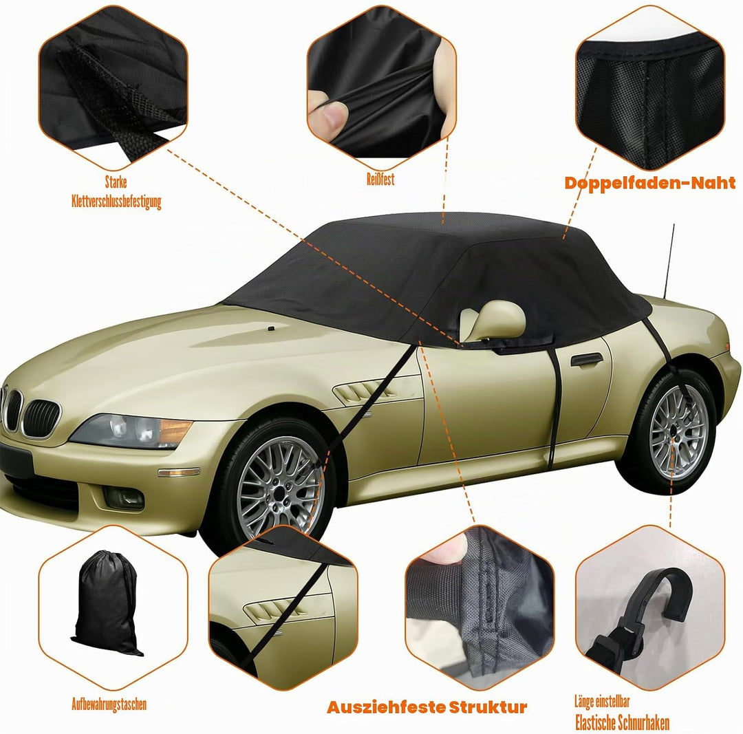 Halbgarage für BMW Z3 1995-2001, 420D Oxford, wasserdichte Auto-Abdeckung, Allwetterschutz, Sonnen-,