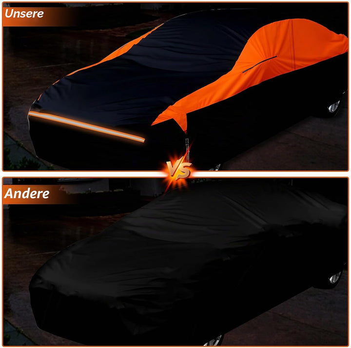 wasserdichte Vollgarage für das Auto, 6 Schichten universelle Outdoor Autoabdeckung mit Baumwollfutt