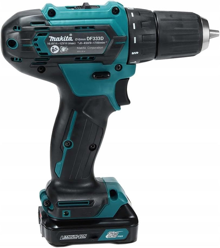 Makita 12V Schraubendreher DF333DWY mit variabler Geschwindigkeit und ergonomischem Design