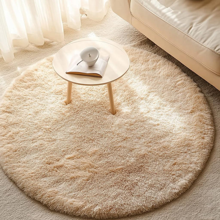Rund Teppiche Hochflor Rund Teppich Wohnzimmer Langflor Teppiche für Wohnzimmer flauschig Shaggy Sch