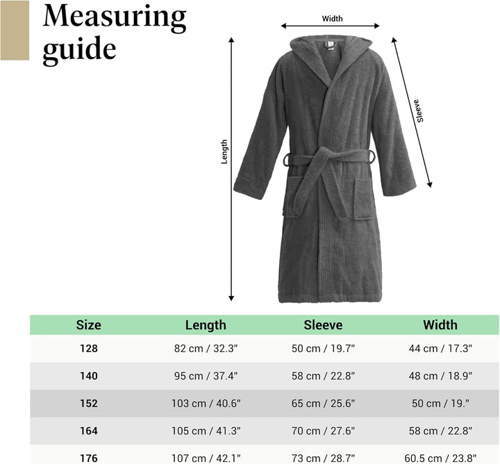 Bademantel für Kinder aus Frottee Baumwolle - Morgenmantel Kinder Bademantel für Mädchen und Jungen