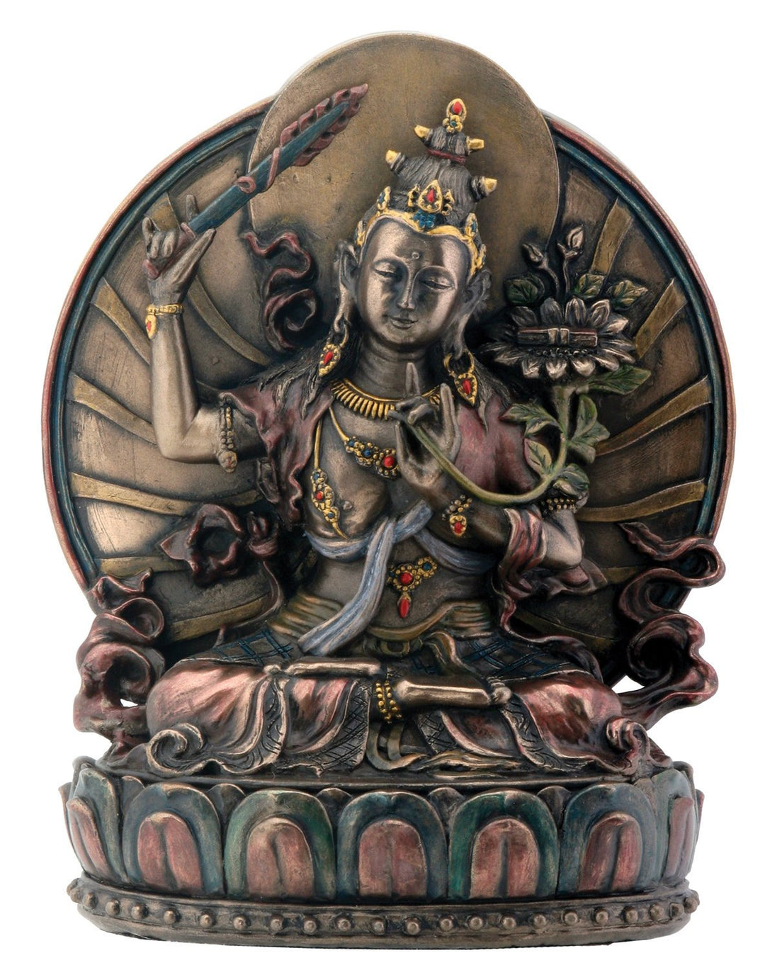 stealstreet Manjushri auf Lotus sitzend Buddhismus Display Statue