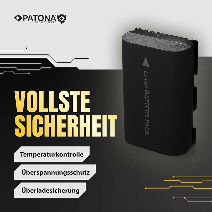 PATONA 2X Protect Akku Ersatz für Canon LP-E6P/E6NH/E6N 2600mAh 6A 8K-fähig | Ersatzakku für EOS R5