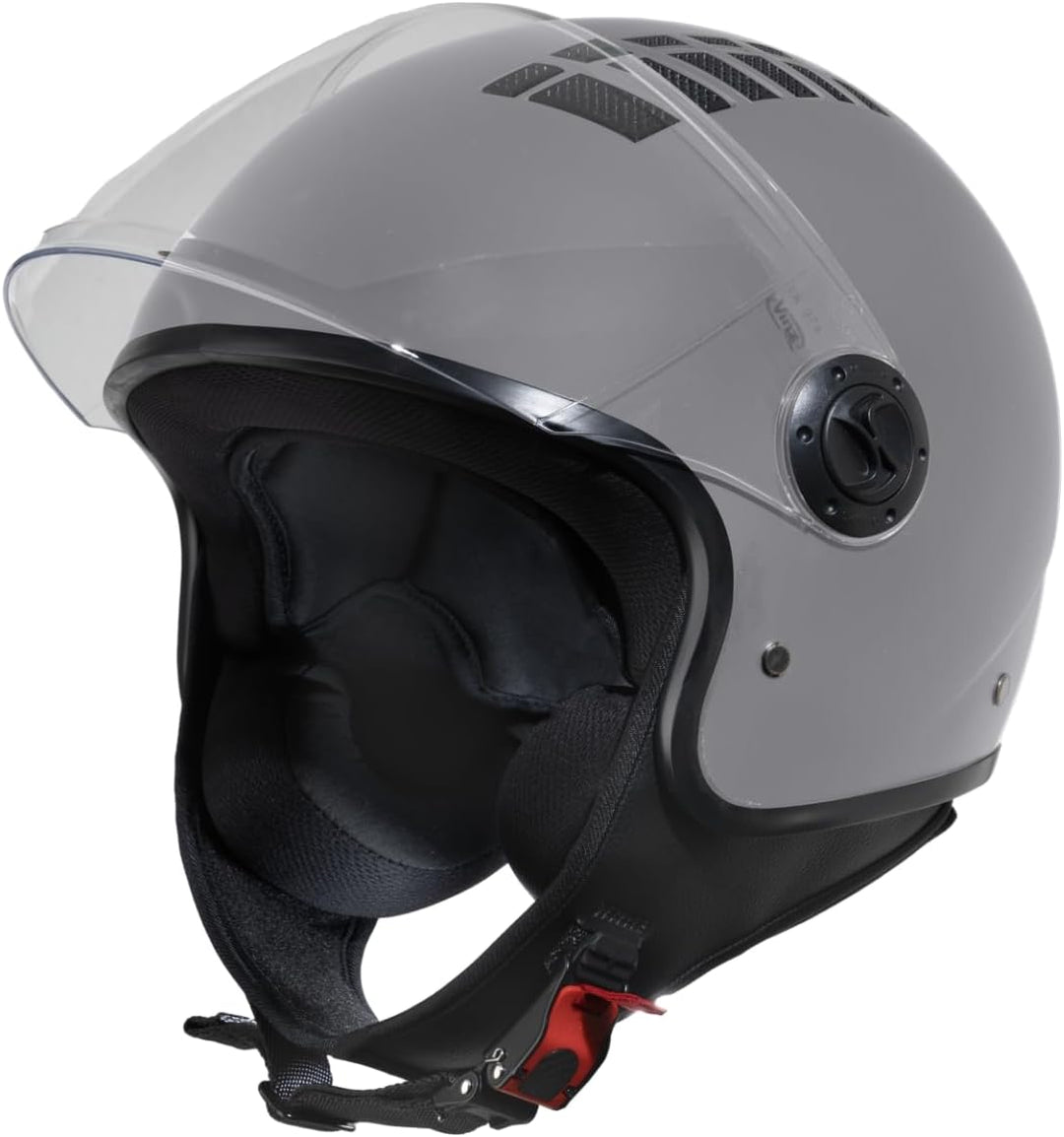 VINZ Como Jethelm mit Visier Herren und Damen | in Gr. XS-XL | Roller Helm Jet Helm Mopedhelm | ECE
