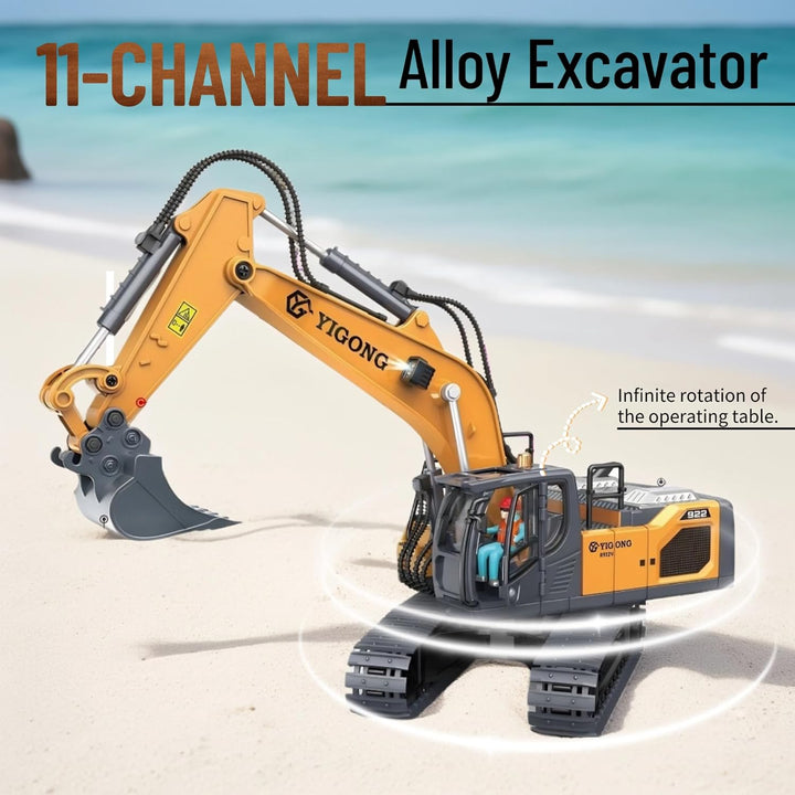 RC Bulldozer, 11 Kanal Ferngesteuertes Bulldozer Baufahrzeug Spielzeug 1:20 Voll funktionsfähiger RC