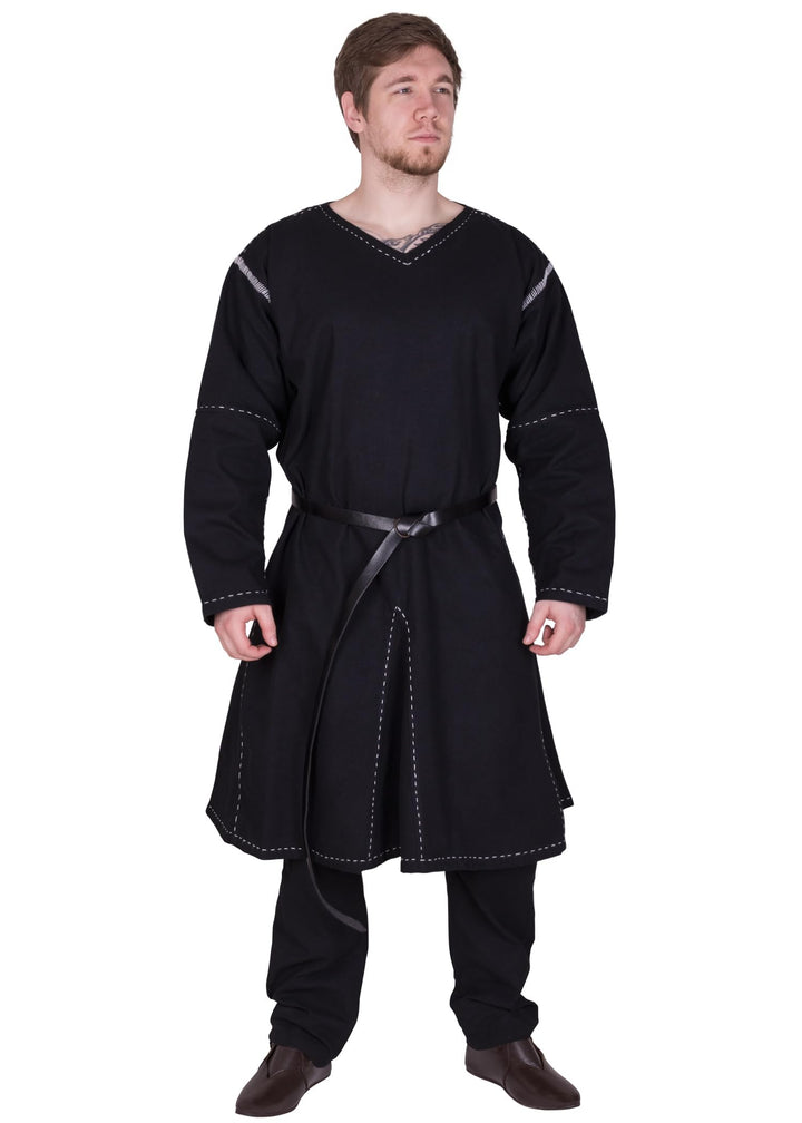 Battle-Merchant | Mittelalter Tunika Askur | LARP Wikinger Kleidung aus Baumwolle für Herren Weinrot