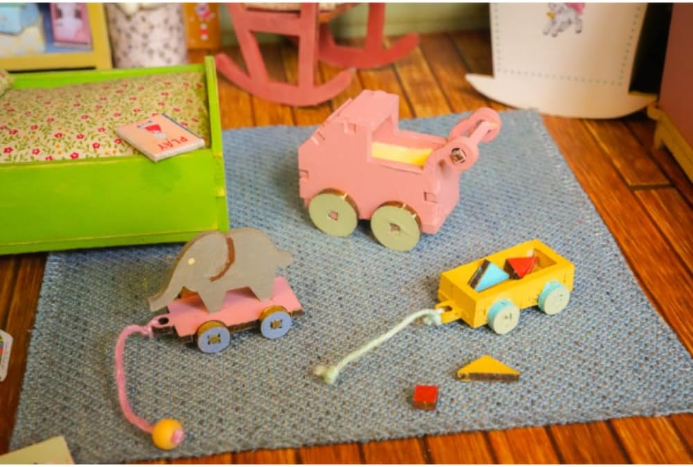 Sam & Julia - Bausatz Babyzimmer – Puppen-Möbel 1/12 für Puppenhaus oder Puppenstube zum selber bast