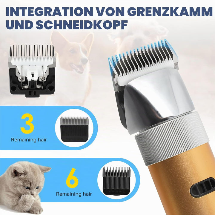 400W Profi Hundeschermaschine CGOLDENWALL Akku Tierhaarschneider 5h Standby Geräuscharm weniger als