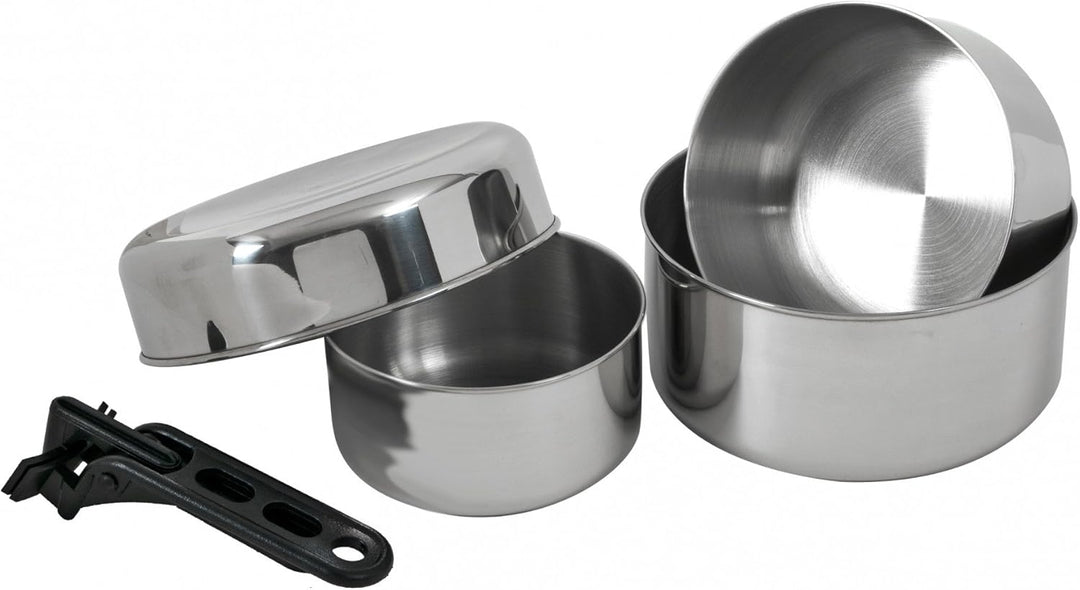 Relags Kochgeschirr Biwak Edelstahl 2 - Kochset für 2 Personen Einheitsgrösse, Einheitsgrösse