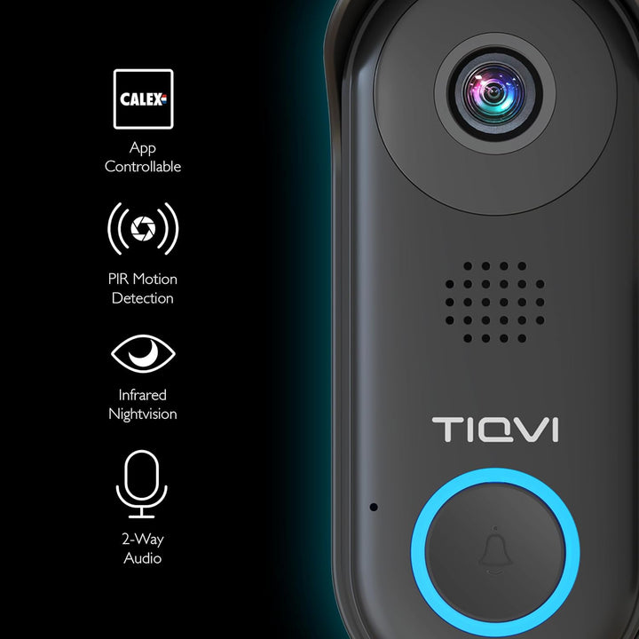 Smart Video-Türklingel, WiFi, Full HD 1080P, Bewegungsdetektion, 2-Wege-Audio, Nachtsicht, Inklusive