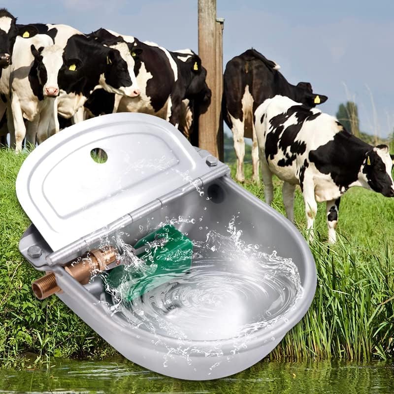 MOGOULUA Automatische Tränkebecken mit Kupfer Schwimmerventil Grosse Kapazität Edelstahl Rindertränk