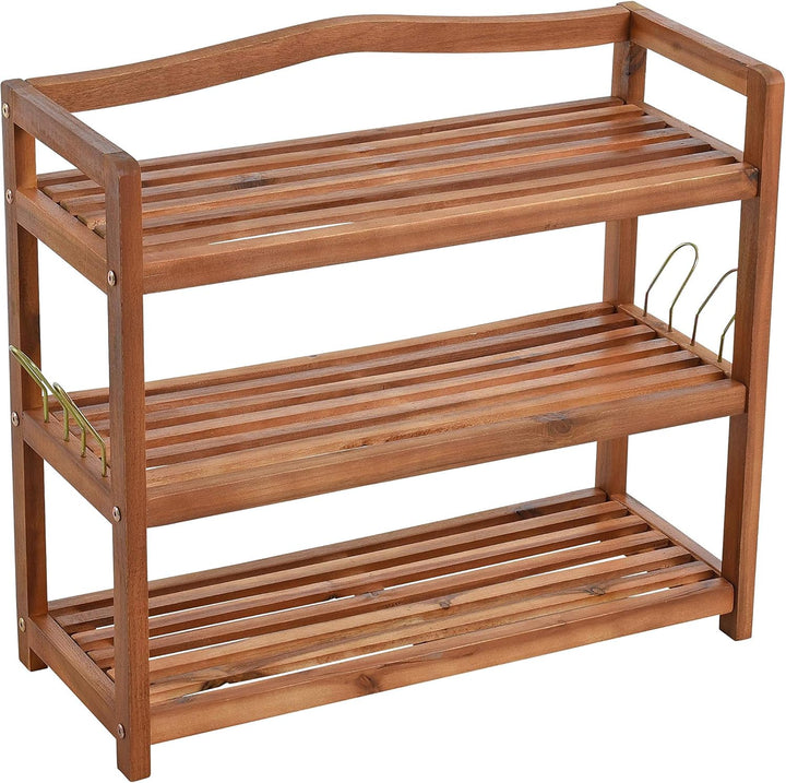 ESTEXO Holz Schuhregal Schuhschrank Holz Regal Schuhständer 3 Etagen Schuhablage Ablage Bank Akazien