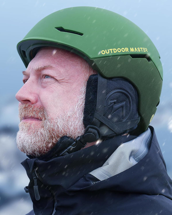 OutdoorMaster ELK MIPS Skihelm - Schneesporthelm Snowboardhelm für Männer Frauen & Jugend Waldgrün S