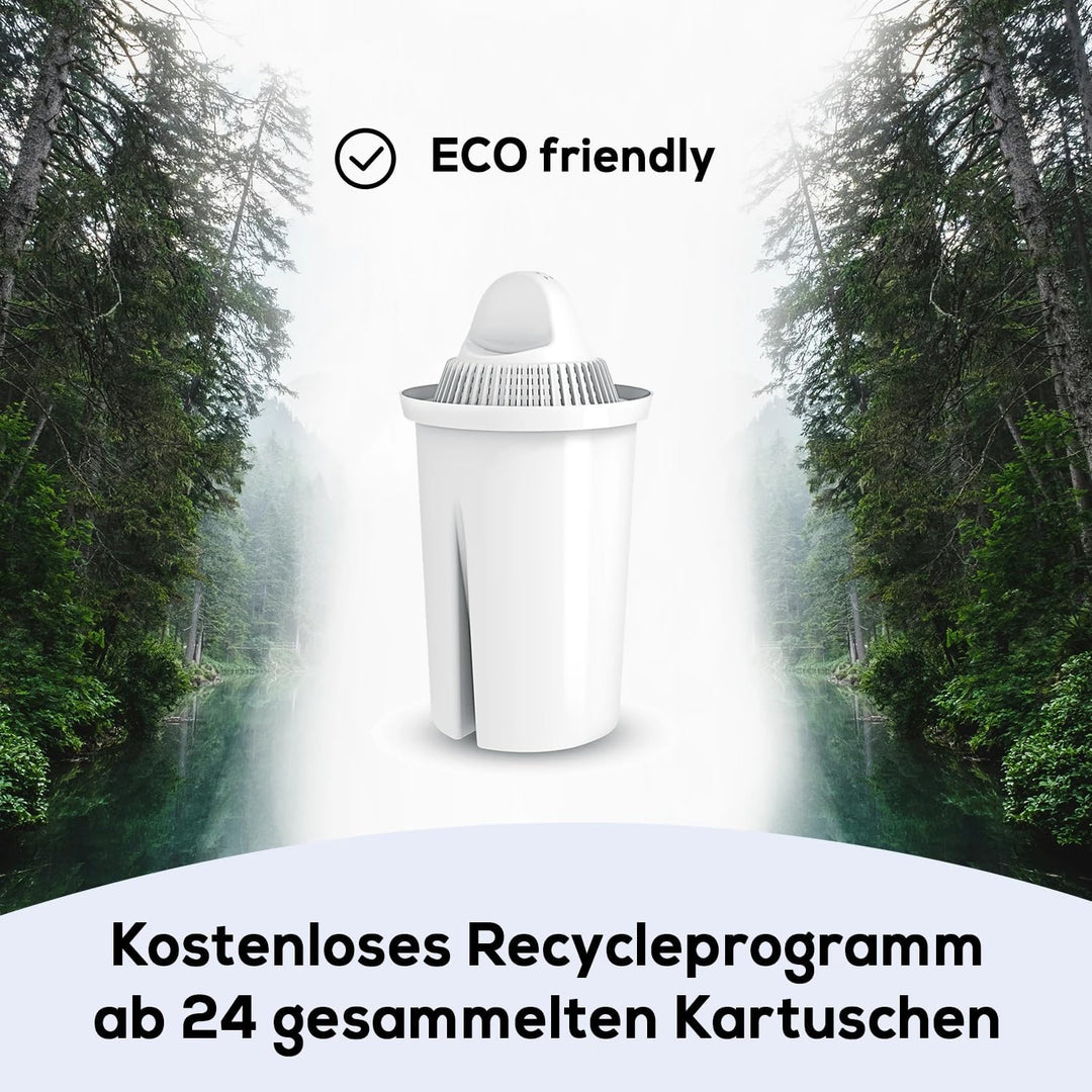 GLAS-Wasserfilter PearlCo (weiss) mit 1 classic Filterkartusche - passt zu Brita Classic Weiss Stand