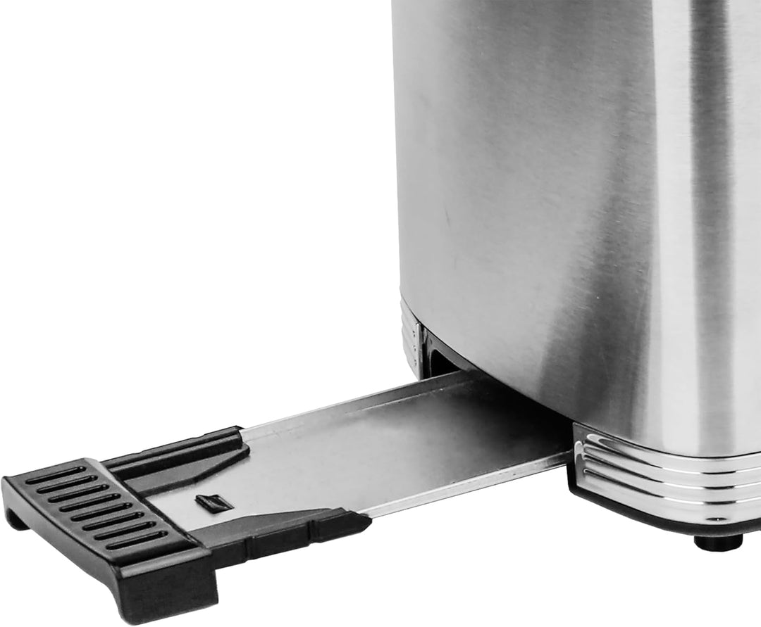 EMERIO Edelstahl Toaster mit grossem Display | 2 Toastschlitze | Zentrierautomatik | Krümelschublade