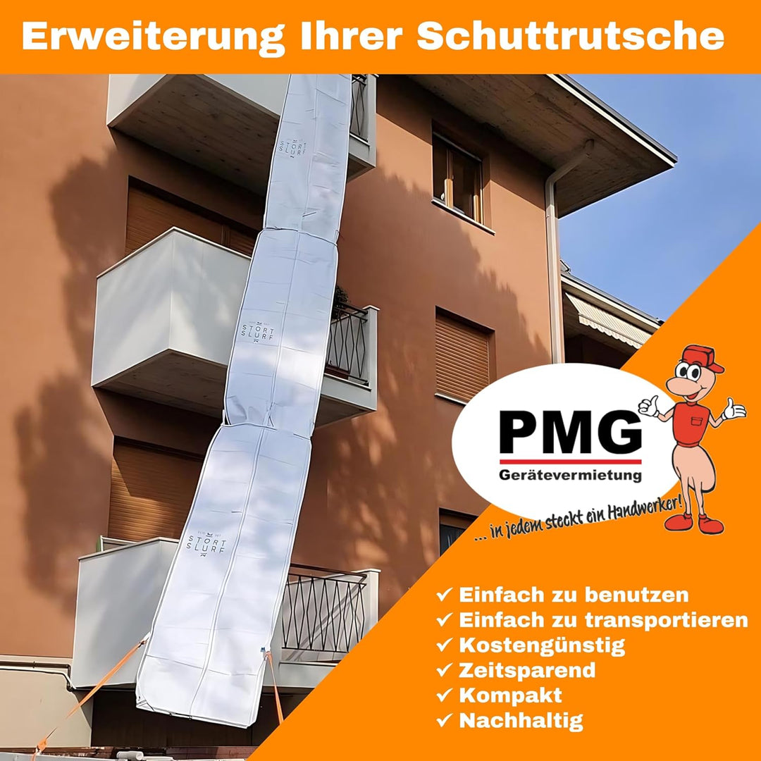 3m Schuttschlauch mit jeweils 4 Schlaufen Ersatzschlauch