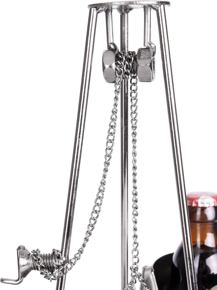 BRUBAKER Flaschenhalter Grillmeister mit Schwenkgrill Metall Skulptur mit