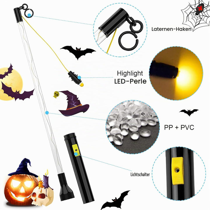 Laternenstäbe Kinder Led,4er Laternenstab für St Martin,Sankt Martin LED Laternenstäbe Elektrisch, H