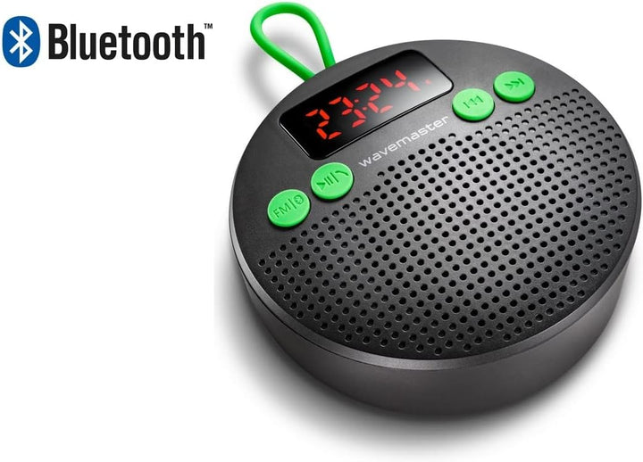 Wavemaster MOBI-3 - Tragbarer Bluetooth-Lautsprecher für Unterwegs (360° Klangfeld) mit Radio, Wecke