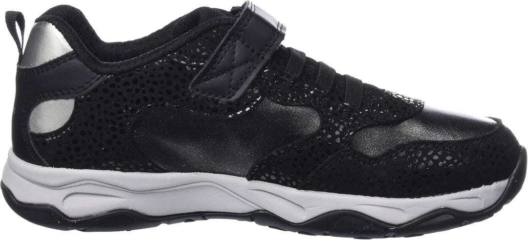 Geox Mädchen J Calco Girl ASneakers 32 EU Black Dk Silver, 32 EU Black Dk Silver