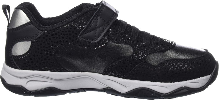 Geox Mädchen J Calco Girl ASneakers 32 EU Black Dk Silver, 32 EU Black Dk Silver