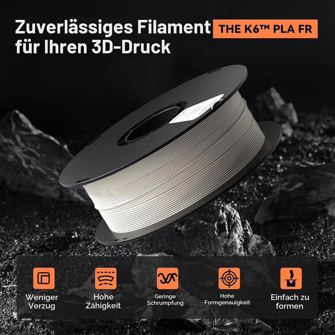 kexcelled PLA FR Flame Retardant Schwarz Filament UL94-V0 Grade Halogen-freies Flammhemmendes 3D Dru