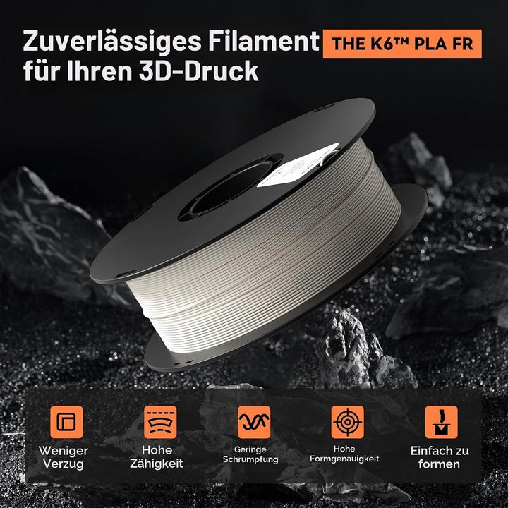 kexcelled PLA FR Flame Retardant Schwarz Filament UL94-V0 Grade Halogen-freies Flammhemmendes 3D Dru