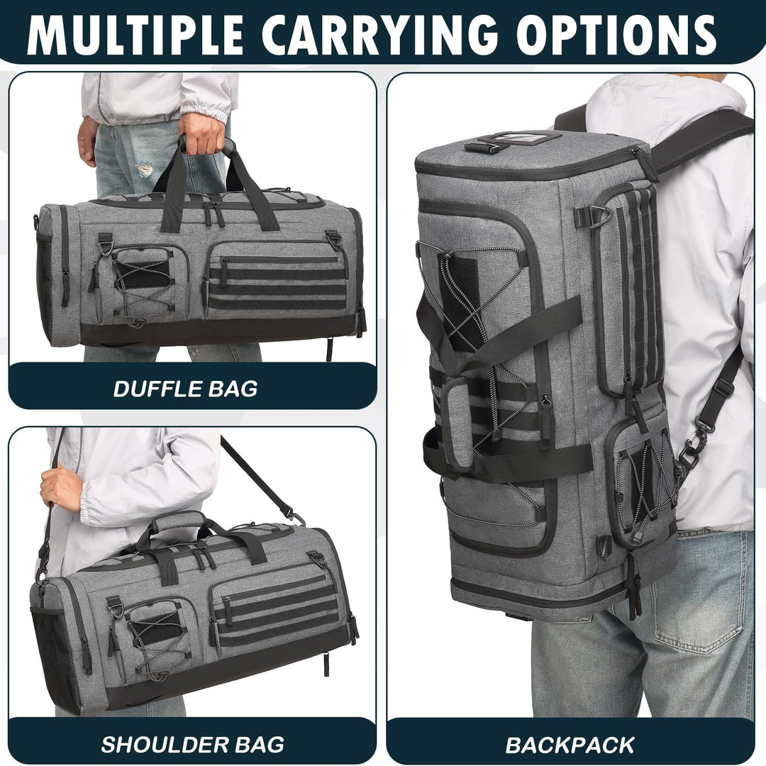50L Herren Sporttasche mit Nass- & Schuhfach Rucksack 3 in 1 Reisetasche Handgepäck Sport Duffel Tas