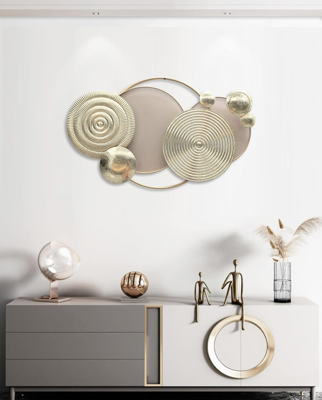 Kobolo Wandbild Wanddeko Metallbild 3D - GOLDEN - aus Metall in Gold