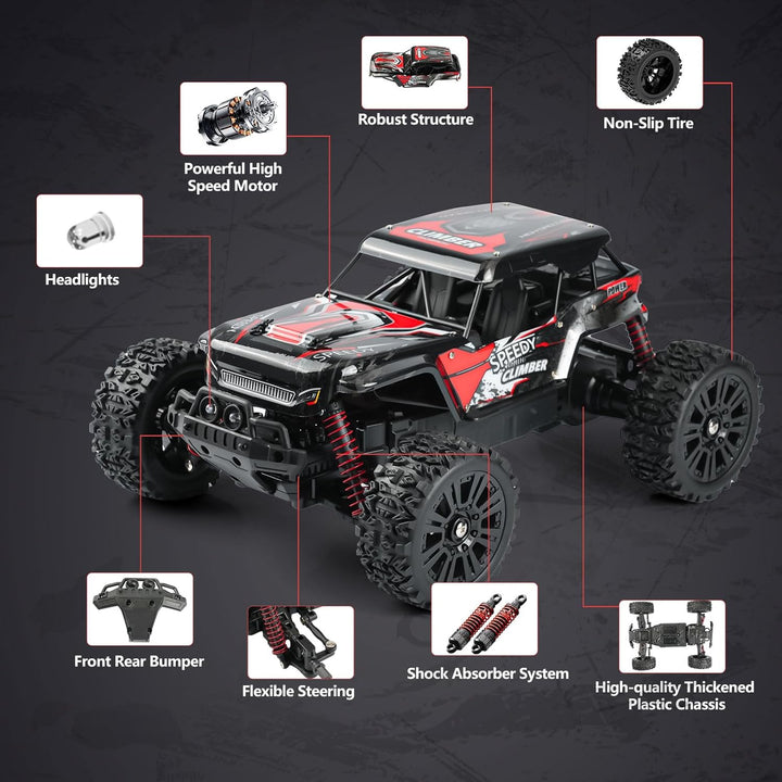 MYDOVA 1:14 Ferngesteuertes Auto, Grosse Grösse RC Offroad Abnehmbar, 25KM/H 2.4GHz DIY Montage All