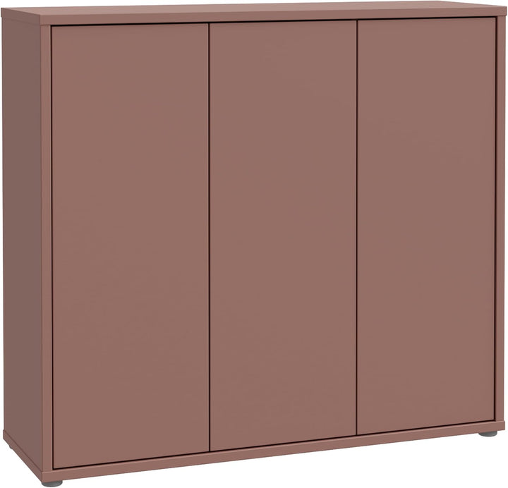 Forte Alice Springs Schuhschrank 100 110, moderner Flurschrank mit 3 Türen und 8 Einlegeböden, Holzw